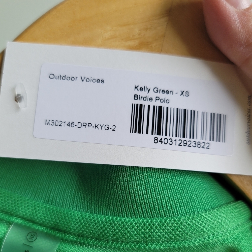 OUTDOOR‎ VOICES, Birdie Recycled-Piqué Polo Shirt, Kelly Green, Size XS - Picture 8 of 9